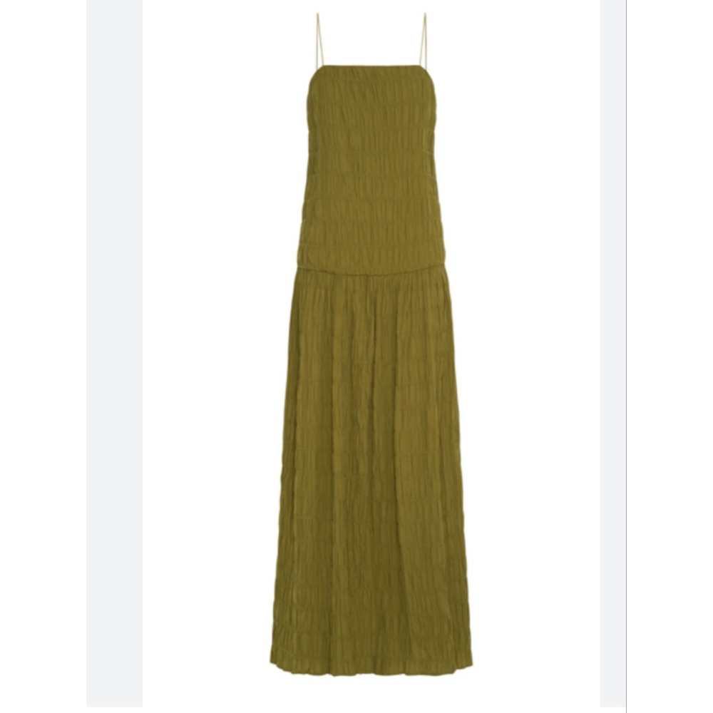 Women's Third Form Olive Green Crinkle Maxi Dress US 2
